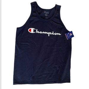 🔥 5/$25 NWT Champion Authentic Athleticwear Classic Graphic Tank Top Navy Blue M